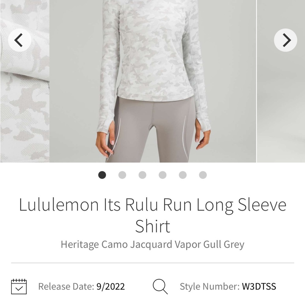 lululemon athletica Camo Long Sleeve Shirt - Gray